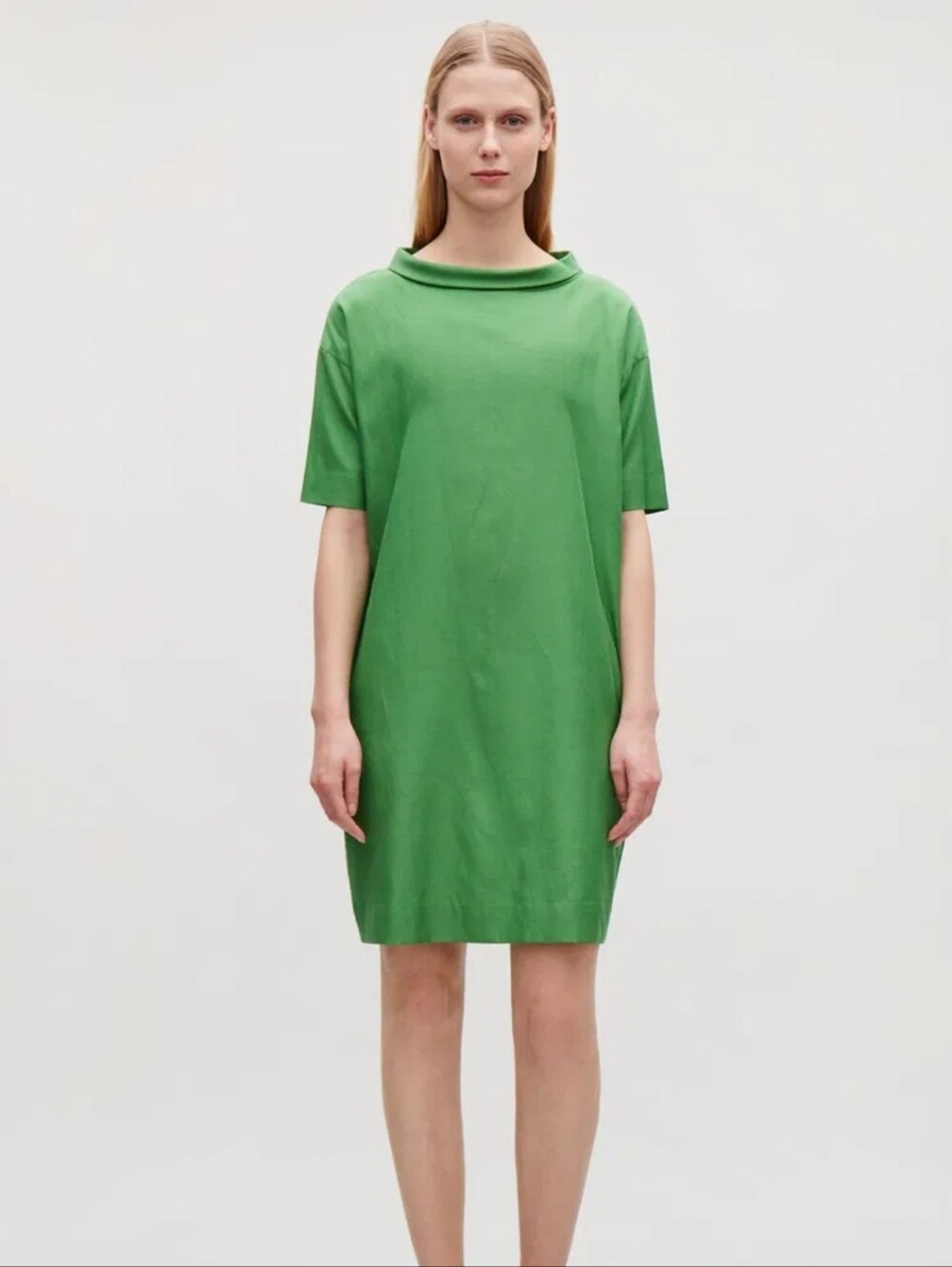 COS Folded Collar Draped Dress in Green Size 6